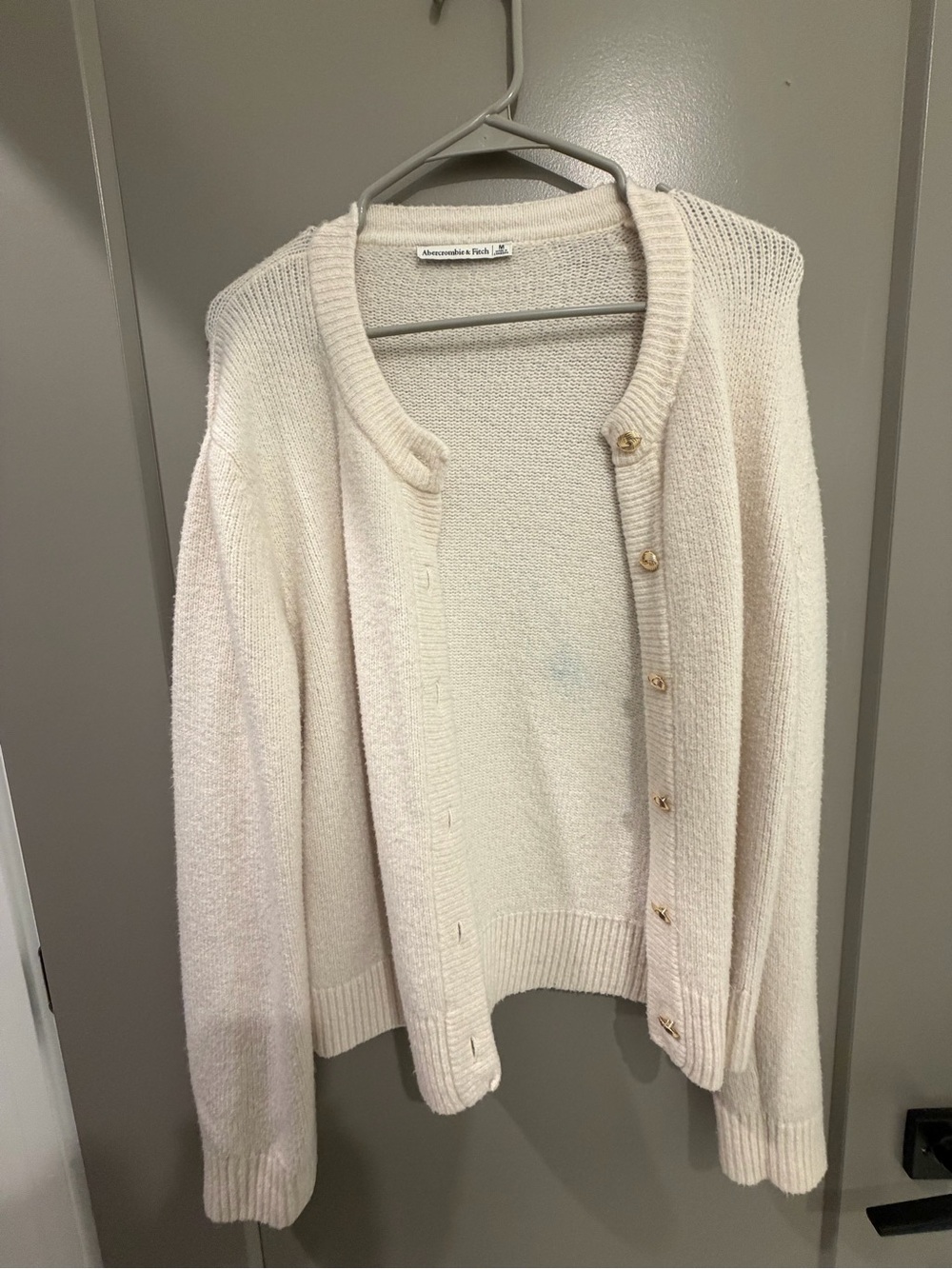 Abercrombie & Fitch Ivory Textured Button-Front Cardigan - Picture 2 of 4